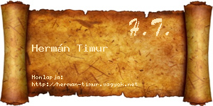 Hermán Timur névjegykártya